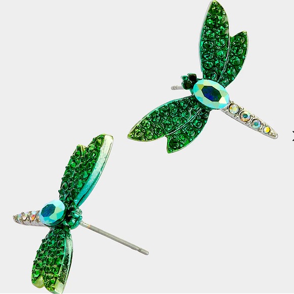 Betsey Johnson Jewelry - Betsey Johnson Garden Glam Dragonfly Stud Earrings New